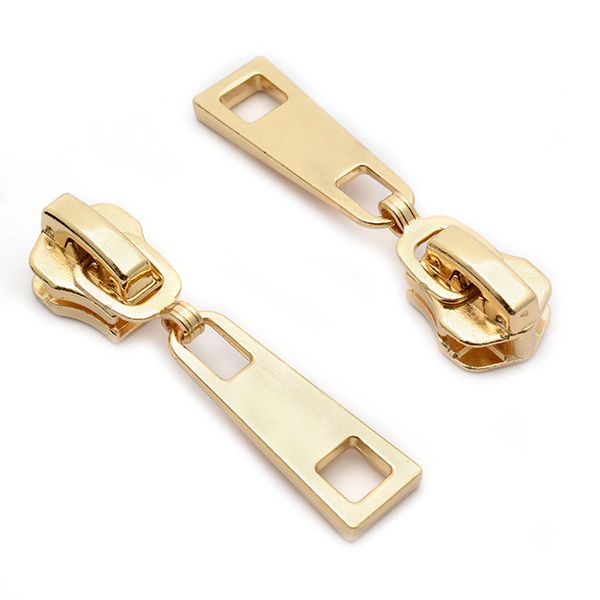 Слайдер (замок) для молнии металл Т8 (8 мм), автомат, TBT1291, цв.золото, уп.10 шт, Mzipp