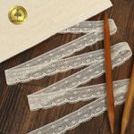 Кружево вязаное (тесьма) 25 мм / 10 метров, D1001, тонкая нить, цв.02 молочный, Kruzhevo