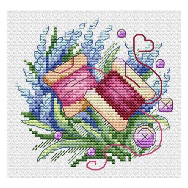 Набор для вышивания нитками МП Студия, Рукодельные штучки. Бобины 10х10 см