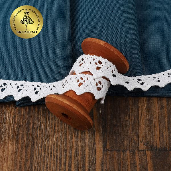 Кружево вязаное (тесьма) 15 мм 5604 цв.02 белый уп.50м, Kruzhevo