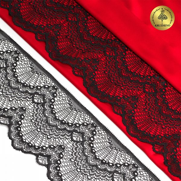Кружево эластичное (стрейч) 100 мм, 30239/N, цв.170 черный уп.25м, Kruzhevo