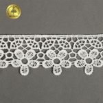 Кружево гипюр (плетёное) 32 мм, 0107 цв.01 белый уп.13,7м, Kruzhevo