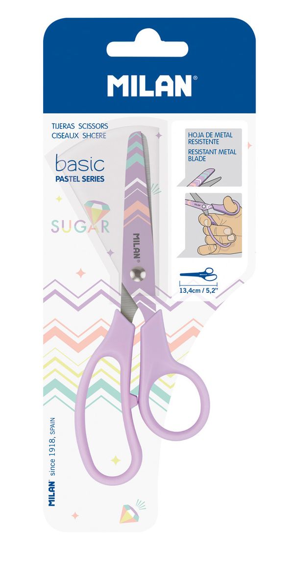 Ножницы универсальные детские 13.4 см, Milan Basic BWM10426LV
