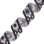 Лента (тесьма) жаккардовая 20.0 мм / 10±0.5 метров, Геометрический орнамент 20279 V3 черный/серый