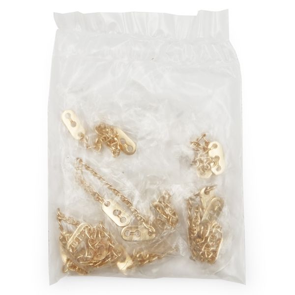 Вешалка-цепочка для одежды 102х7 мм, металл, золото цв.02, 10 шт, ГНУ14377