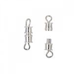 Замок винтовой для бус арт.MH.11193-2 цв.серебро 12х4мм уп.50 шт