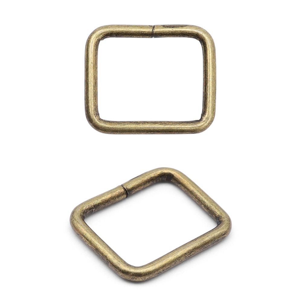 Рамка прямоугольная металл 15.5 мм /19.3х16.2 мм, ⌀1.9 мм/, латунь, 100 шт, 2AR030