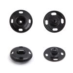 Кнопка пришивная металл ⌀15.0 мм, сталь, черные, 4 шт, Pony