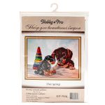 Набор для вышивания бисером Hobby&Pro, Два щенка, 30х23 см