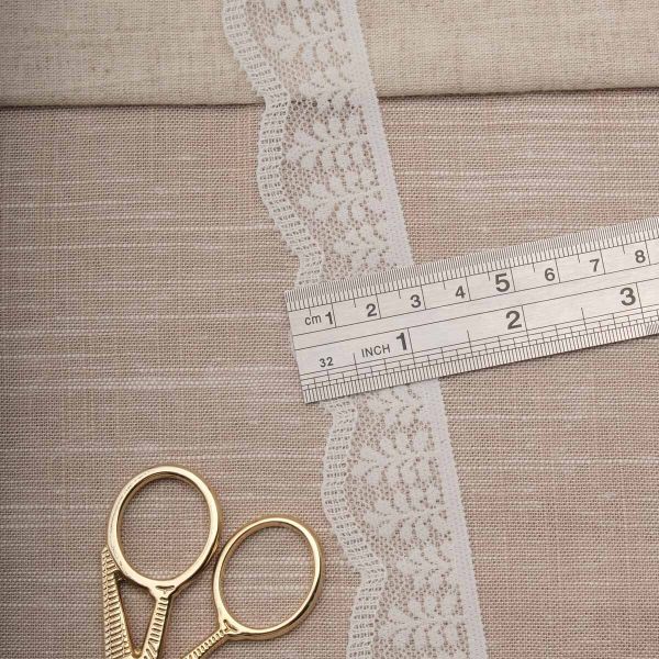 Кружево эластичное (стрейч) 30 мм / 22.86 метра, белый, 3AR2757