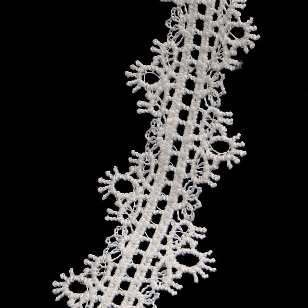 Кружево гипюр (плетёное) 30 мм / 3 метра, матовое, 571 молочный