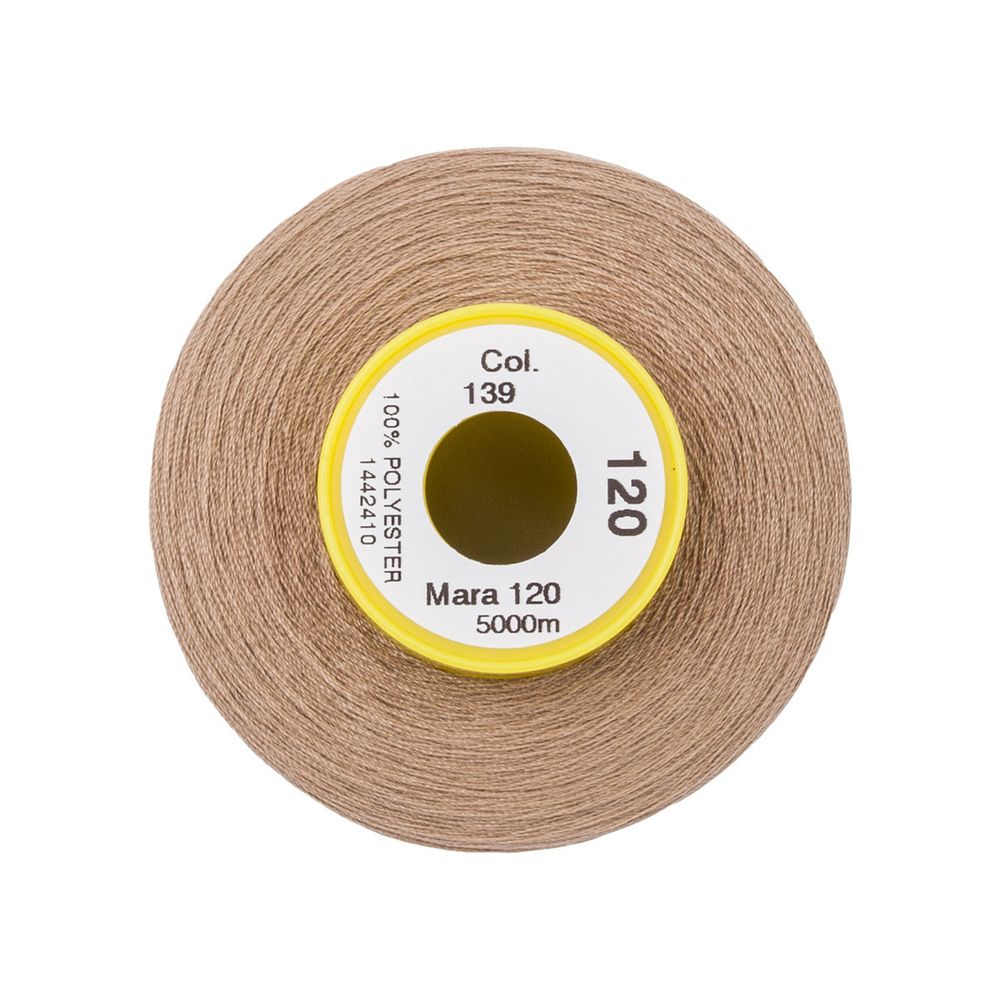 Нитка универсальная Gutermann Mara 120/2, 5000 м, 700185, 139 бежево-коричневый, 1 катушка