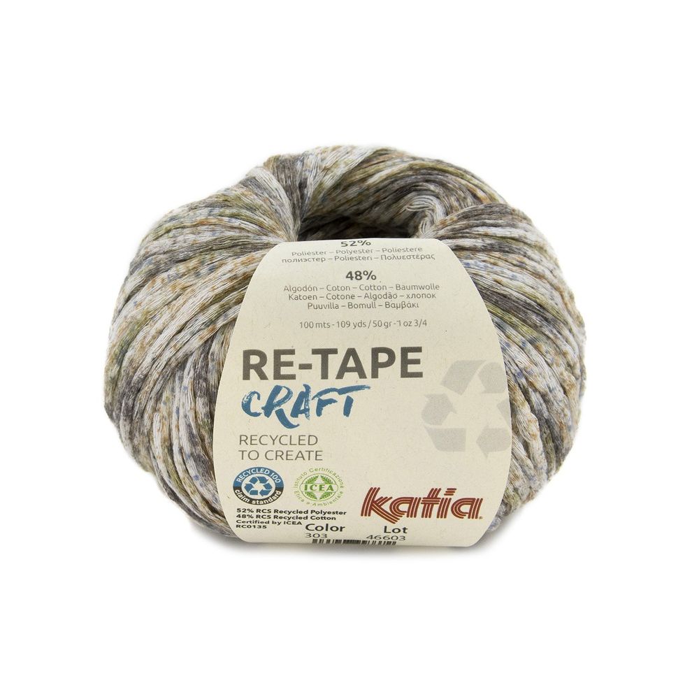 Пряжа Katia (Катя) Re-Tape Craft / уп.10 мот. по 50 г, 100 м, 2 /TOS/