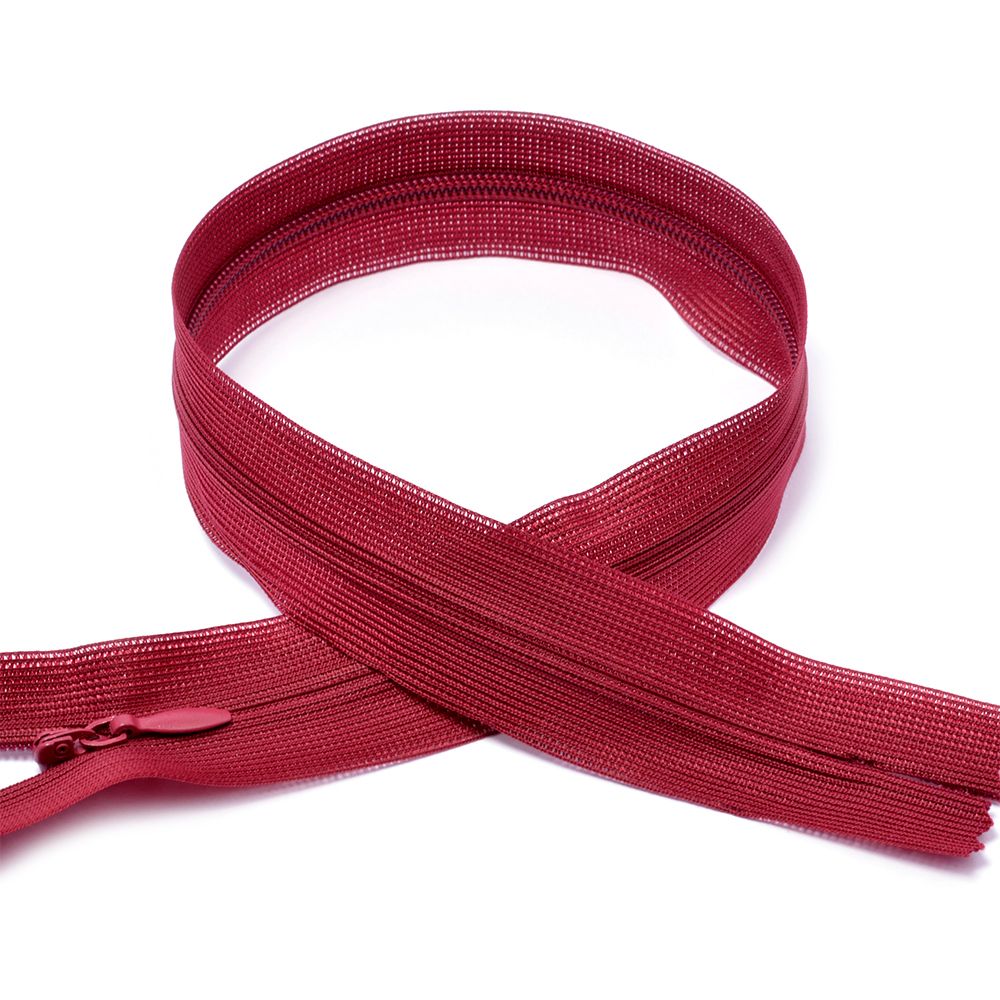 Молния потайная (скрытая) Т3 (3 мм) 1 зам., н/раз., 60 см, цв.F178 бордовый уп.50 шт