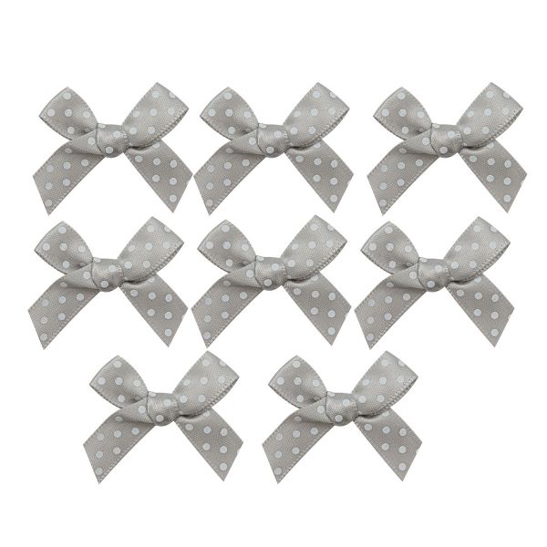 Бантики пришивные 3х2 см, 8 шт, св.бежевый горох