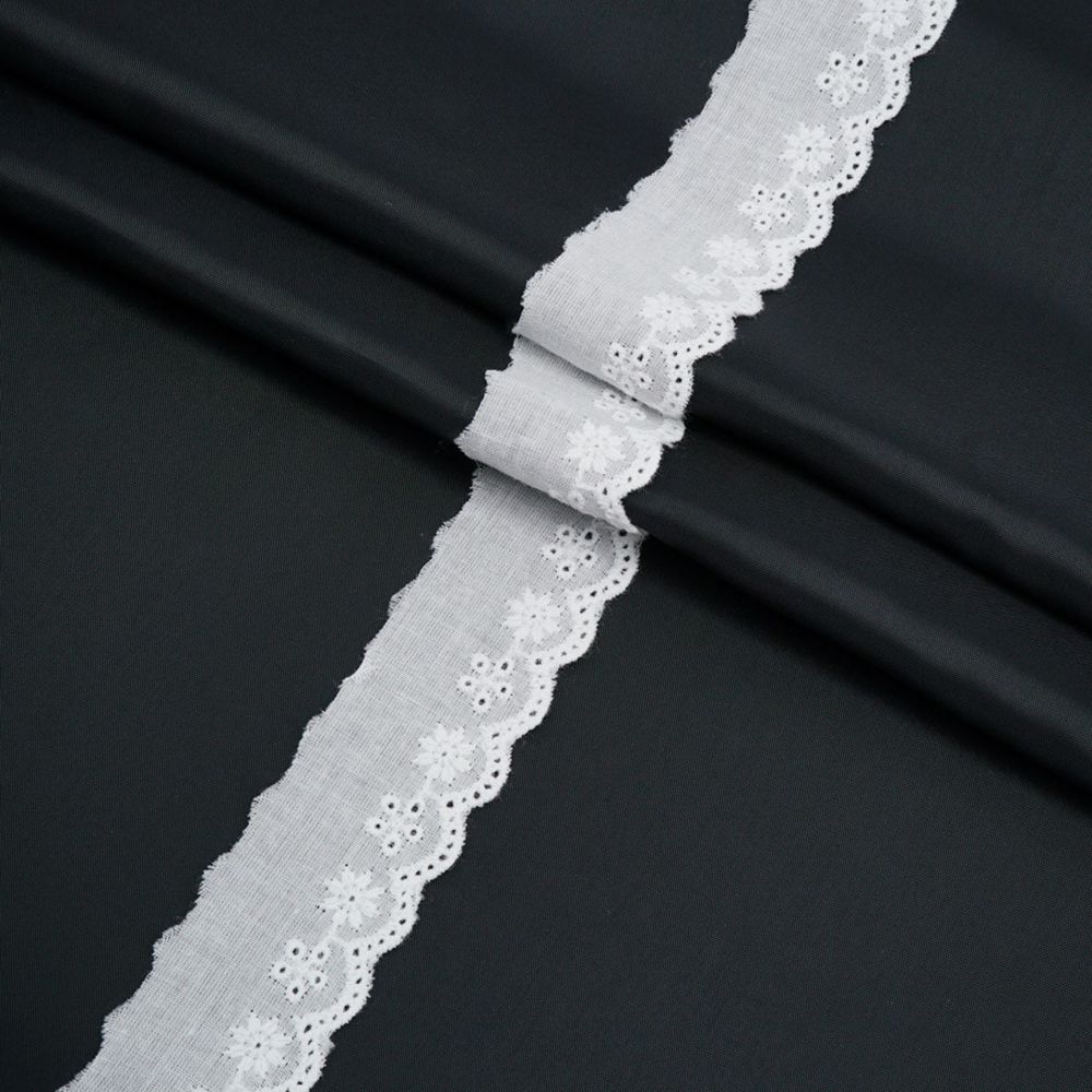 Кружево шитьё х/б 30 мм / 3.4 метра, цвет неотбеленный