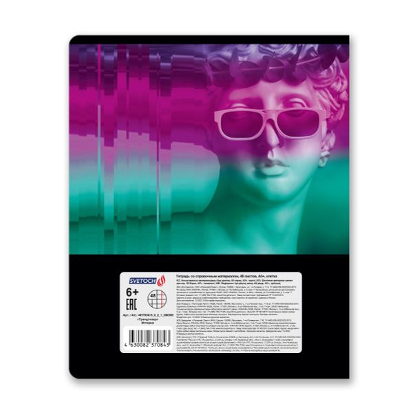 Тетрадь со справочным материалом Трендтокер, A5+ 48 л. на скобе 60 г/м², белизна 90%, 10 шт, клетка, 000505 История, Светоч 48ТПСКт5_0_2_1