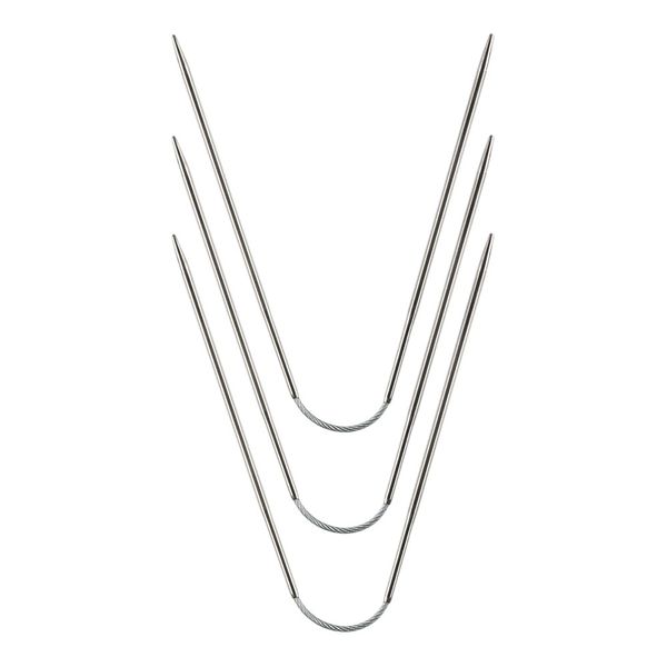 Спицы чулочные металл гибкие ⌀2.5 мм, 21 см, никель, Gamma KNF-3