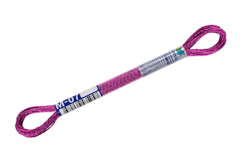 Мулине Gamma металлик, цв.М-07 малиновый, 12 мотков по 8 метров