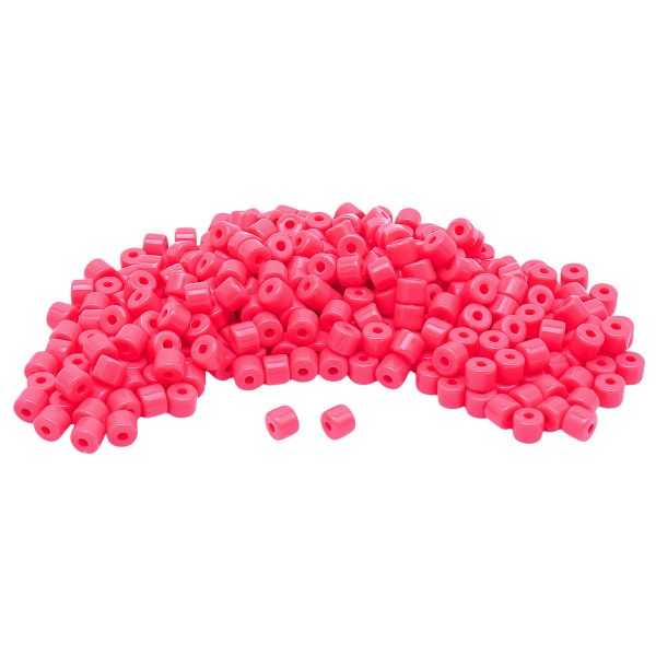 Бусины пластик 5х6 мм, цилиндр, 50гр Astra&Craft, 022 ярко-розовый, 2141