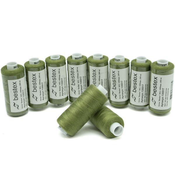 Нитки швейные бытовые Bestex 40/2, 365 м (400 ярд) / 10 кат., 343 спаржа