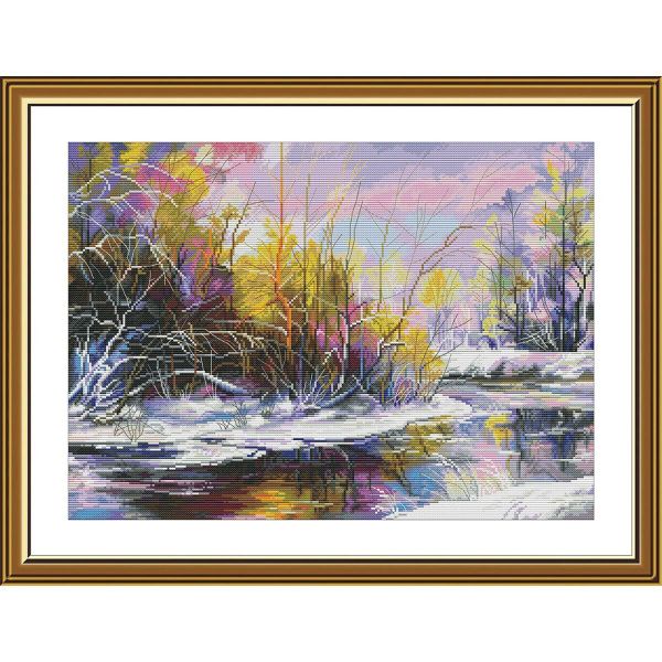 Набор для вышивания нитками Нова Слобода, Акварели весны 28х39 см