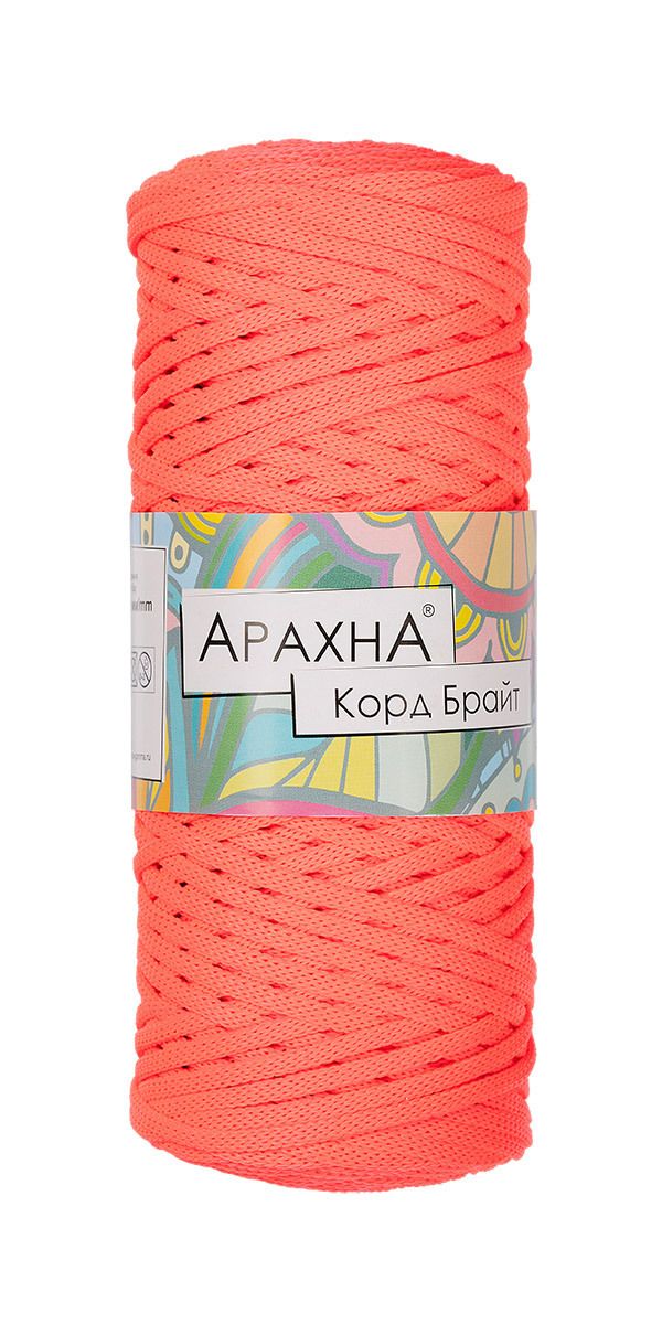 Пряжа Arachna Cord Bright / уп.3 мот. по 210г, 100м, 504 розовый неон