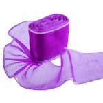Лента капроновая для бантов 75 мм, / 25 метров, с метал. кромкой, фиолетовый/ под серебро, Gamma С 3502 с метал. кромкой