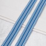 Стропа (ременная лента) 38 мм / 3 метра, [40 г/пог.м], с принтом 2-сторонняя, T0126 синий/белый), 3Al352