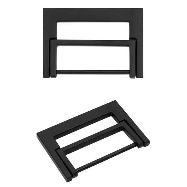 Пряжка прямоугольная 30 мм, металл (M.Black черный матовый), МТ_1871, 6 шт