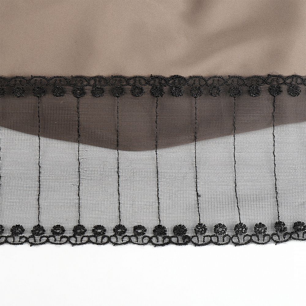 Кружево на сетке широкое 130 мм, диз. 202, цв.черный уп. 13.71 м, Kruzhevo