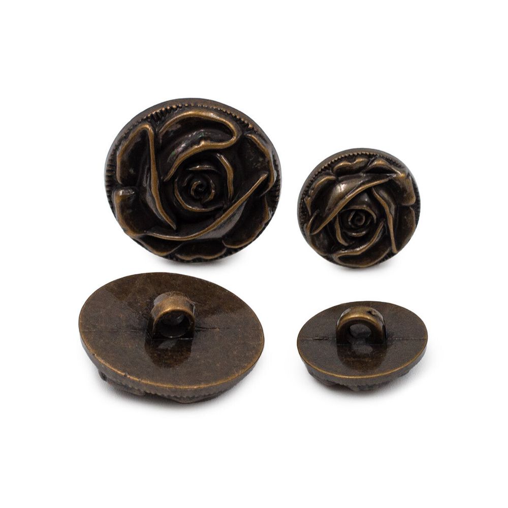 Пуговицы на ножке костюмные 18 мм, 25 мм, 18 шт, цвет антик бронза