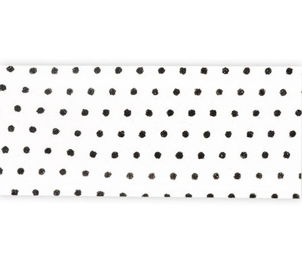 Косая бейка хлопковая 20 мм / 25 метров, 001P/113 белый/черный горох, Gamma GBF-20