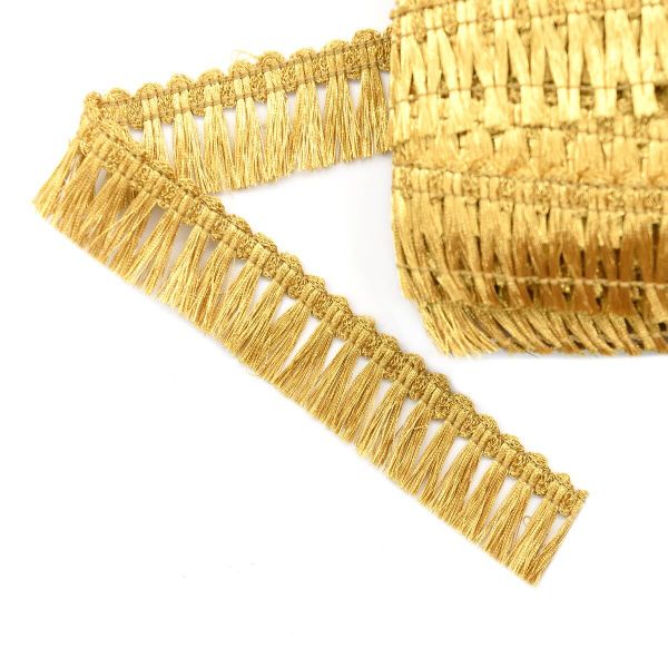 Бахрома отделочная 28.0 мм / 25 метров, металлизированная, цв.золото 1123