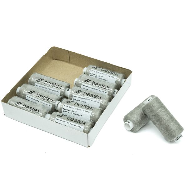 Нитки швейные бытовые Bestex 40/2, 365 м (400 ярд) / 10 кат., 183 светлый уголь