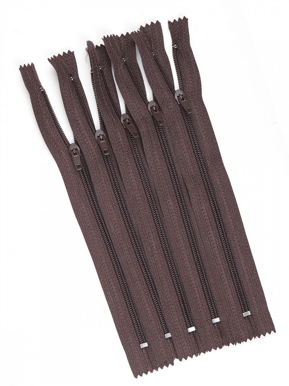 Молния спираль (витая) брючная Т4 (4 мм) 1 зам., н/раз., 20 см, п/автомат, цв.F304 коричневый, 10 шт, Mzip