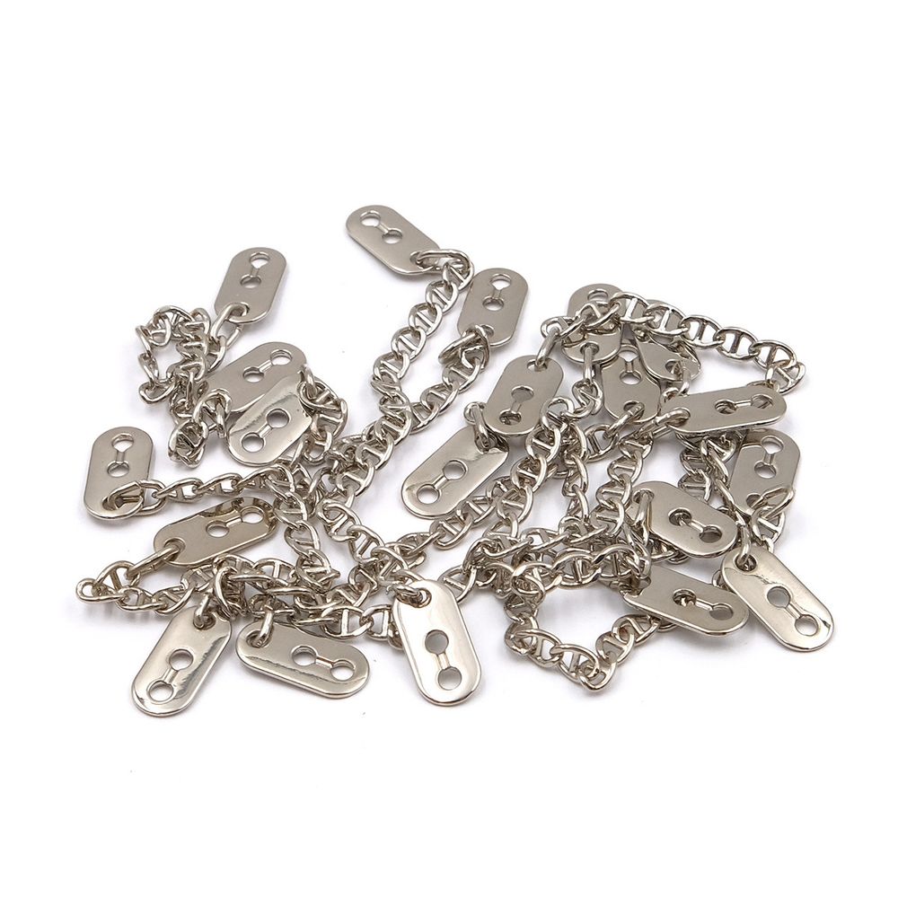 Вешалка-цепочка для одежды 102х7 мм, металл, никель, 10 шт, ГНУ14377