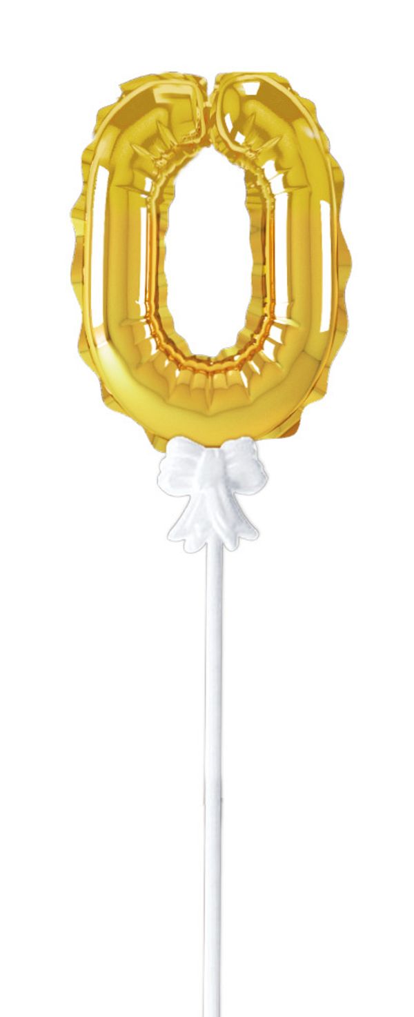 Шар самодув Цифра, 5 шт, 0, золотая, Boomzee FBZ-03