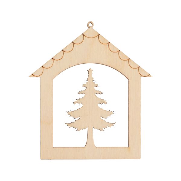 Заготовка из фанеры Подвеска плоская 6.5х7.5 см, елочка, Mr.Carving, КЛ-42