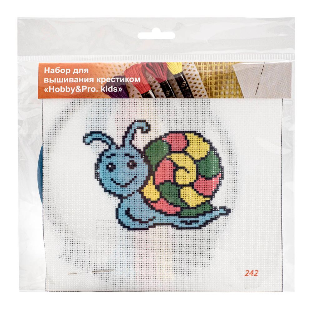 Набор для вышивания нитками Hobby&Pro Kids, Улиточка 19х19см, S090562