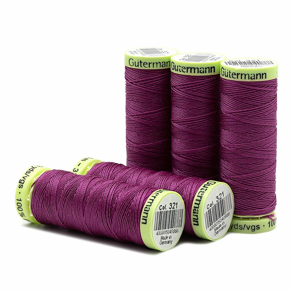 Нитки отделочные Gutermann Top Stitch, 30м, 321 малабарская слива, 5 катушек