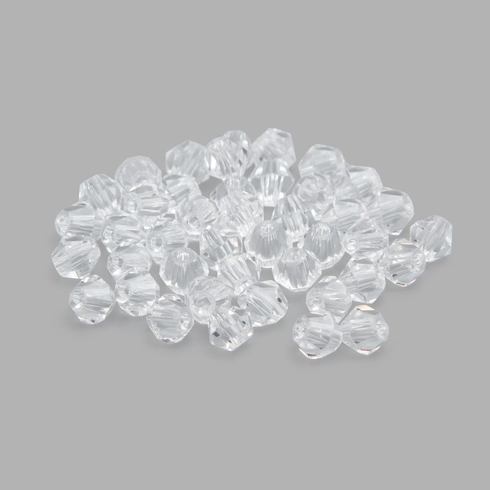 Бусины стекло 4х4 мм, 40 шт., Astra&Craft, 802 прозрачный, Z-439