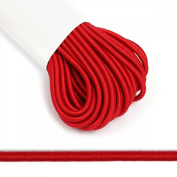 Резинка шляпная (шнур эластичный) ⌀3.0 мм / 10±0.5 метров, цв.F148 красный