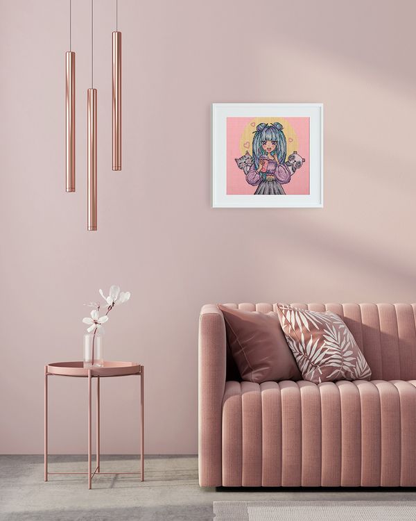 Набор для вышивания Klart 8-557, Розовое настроение, 19х19 см