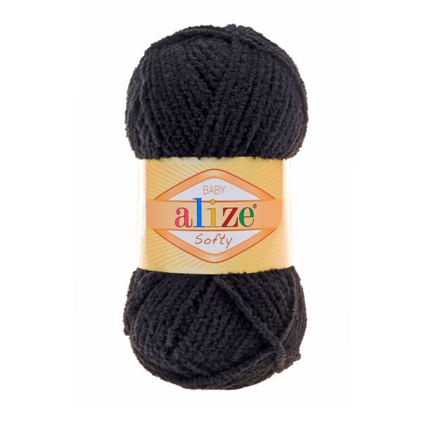 Пряжа Alize (Ализе) Softy / уп.5 мот. по 50 г, 115м, 060 черный A