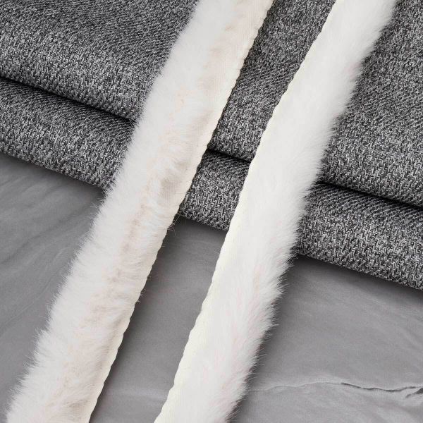 Кант декоративный меховой 15 мм / 50 метров, 02 молочный, 3Al235