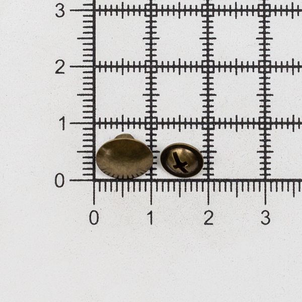 Винт кобурный металл ⌀9 мм, h4 мм, латунь, 50 шт