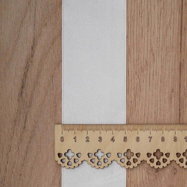 Лента атласная 1-сторонняя 50.0 мм / 22.86±1 метров, 002 белый, Globus