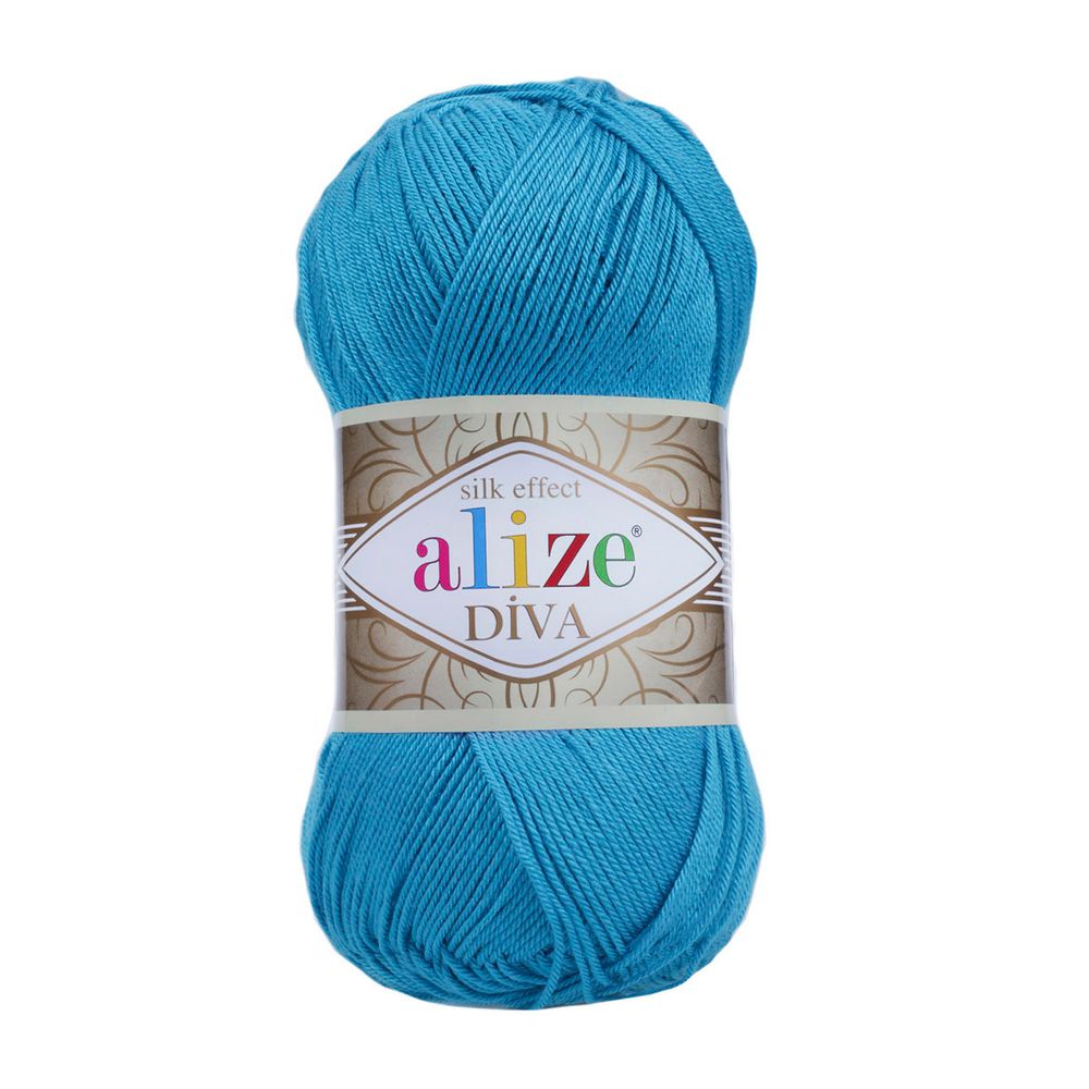 Пряжа Alize (Ализе) Diva / уп.5 мот. по 100 г, 350м, 245 голубая бирюза A