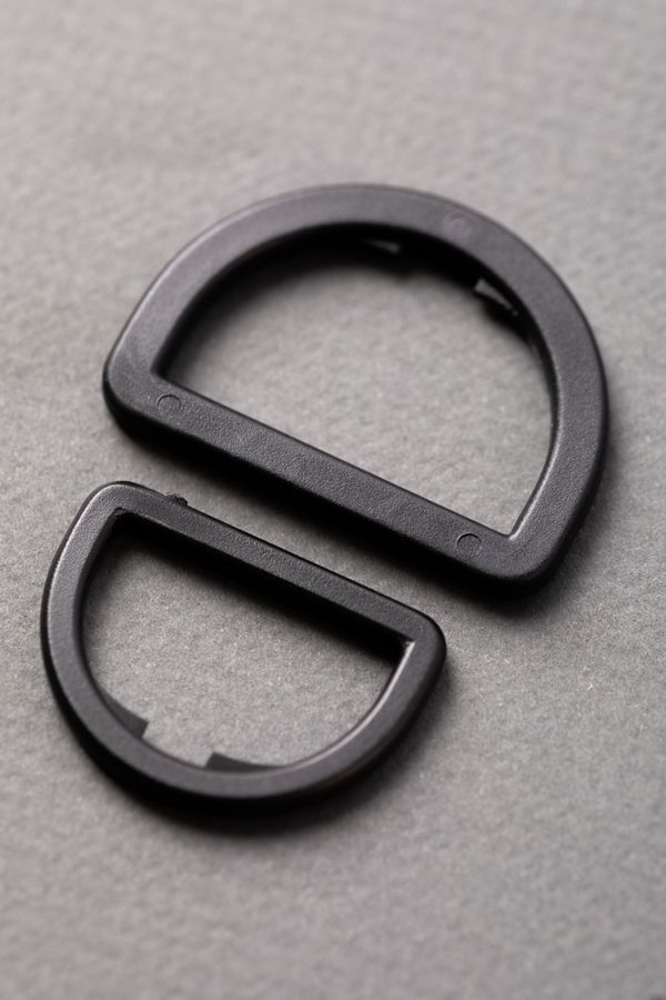 Полукольцо пластик 25 мм, 100 шт, черный, Gamma DRD002